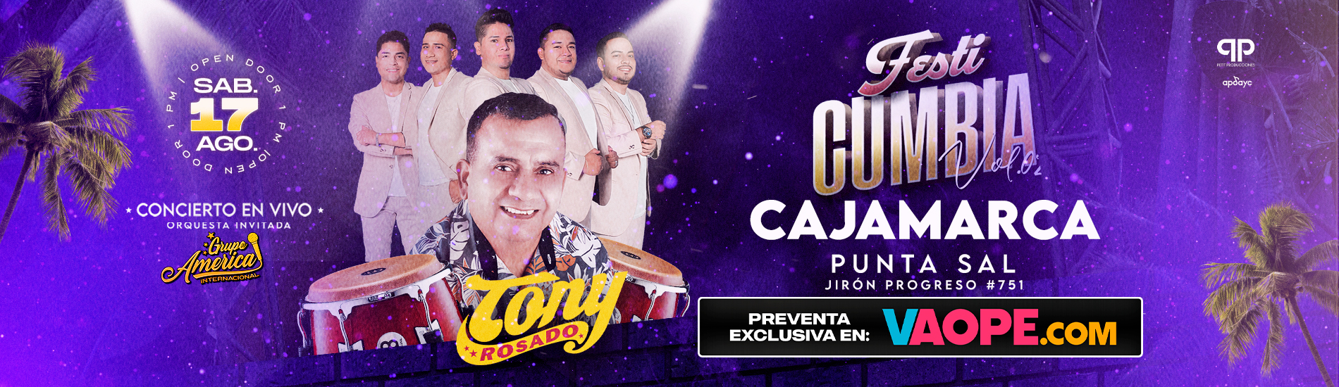 Tony Rosado y Grupo América en el Festicumbia vol 2 en Cajamarca