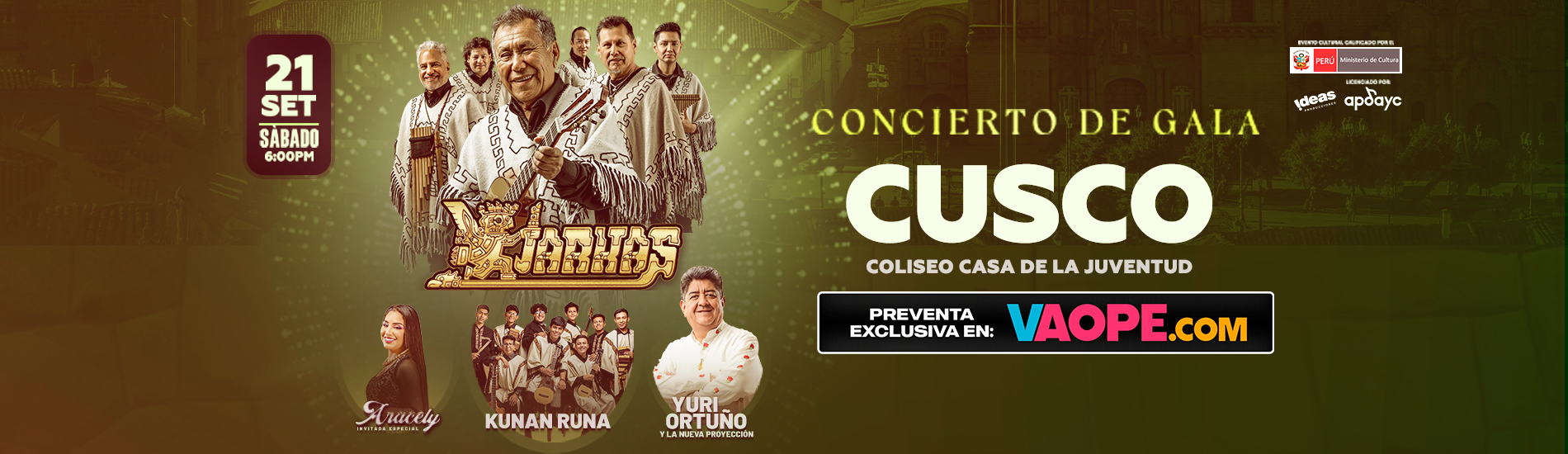 Los Kjarkas, Kunan Runa y más en Concierto de Gala en Cusco