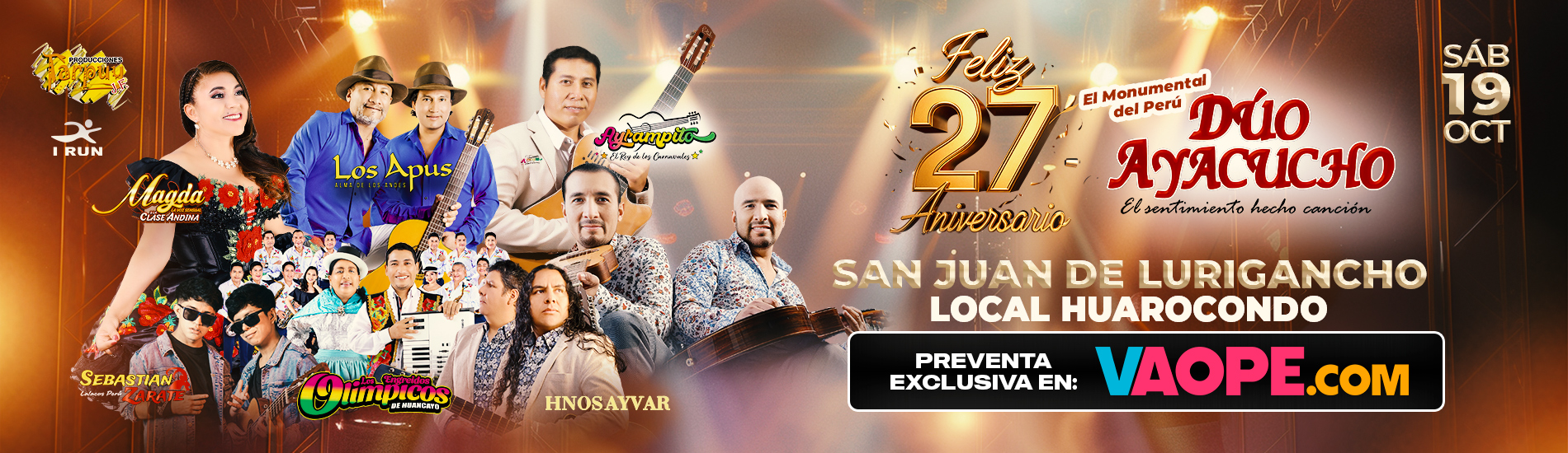 27 Aniversario del Duo Ayacucho junto a Los Apus, Ayrampito y más en SJL