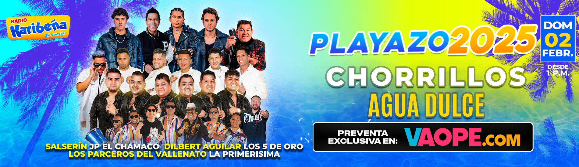 Playazo 2025 con Salserín, JP el Chamaco, La Primerísima y más en la Explanada de Agua Dulce Chorrillos