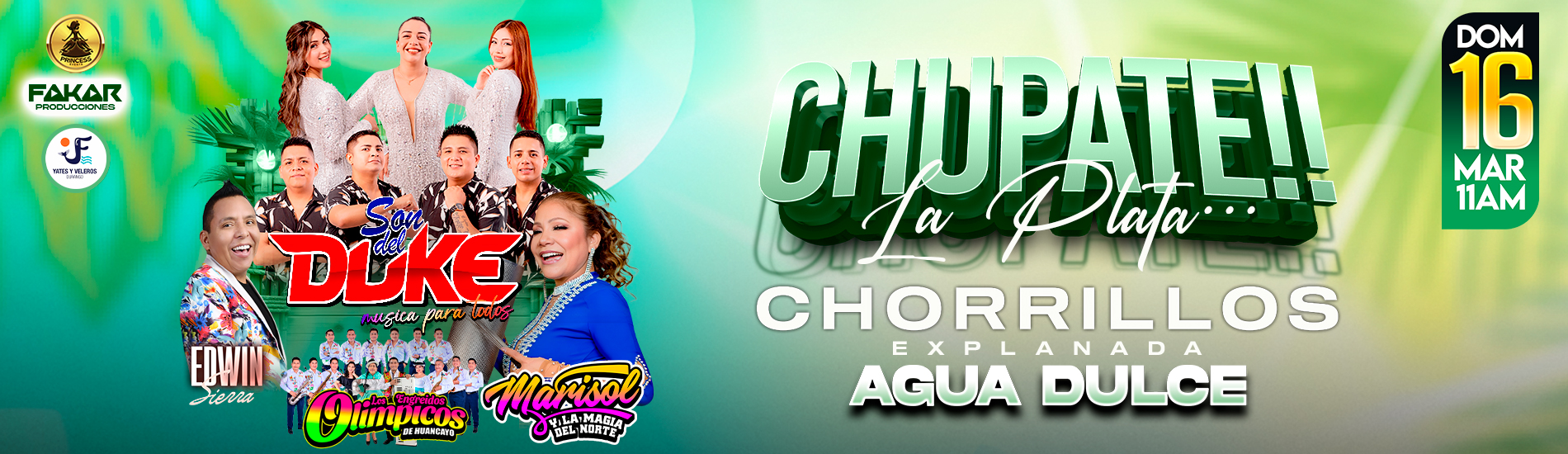 Chupate la Plata con Son del Duke, Marisol y más en la Explanada de Agua Dulce Chorrillos
