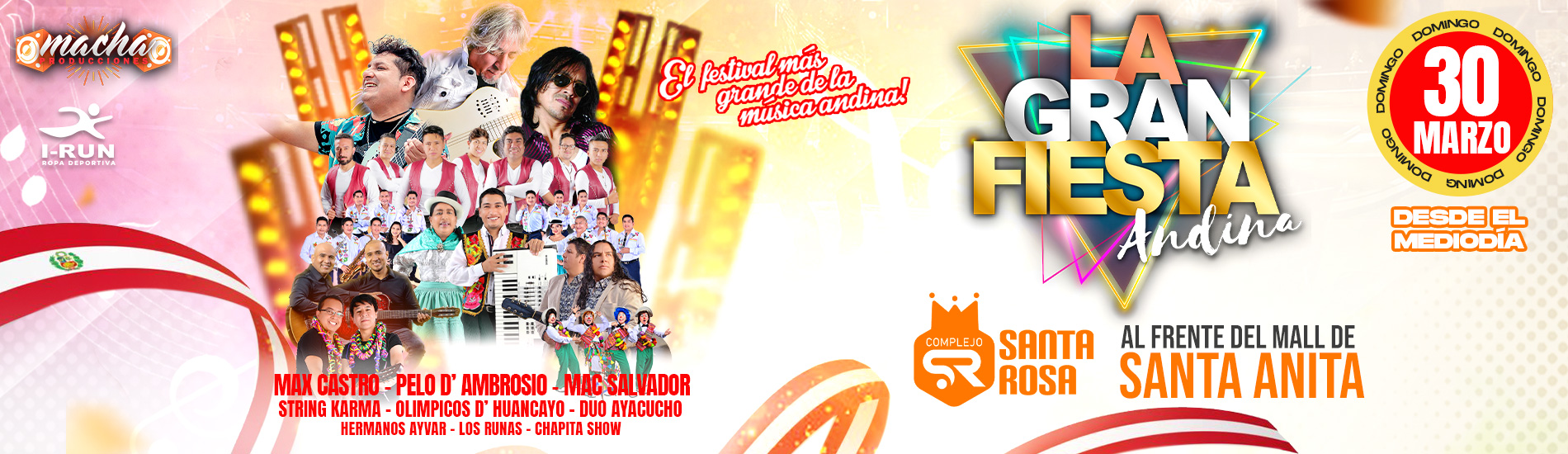 La Gran Fiesta Andina con Max Castro, Pelo D'Ambrosio, Mac Salvador y más en el Complejo Santa Rosa