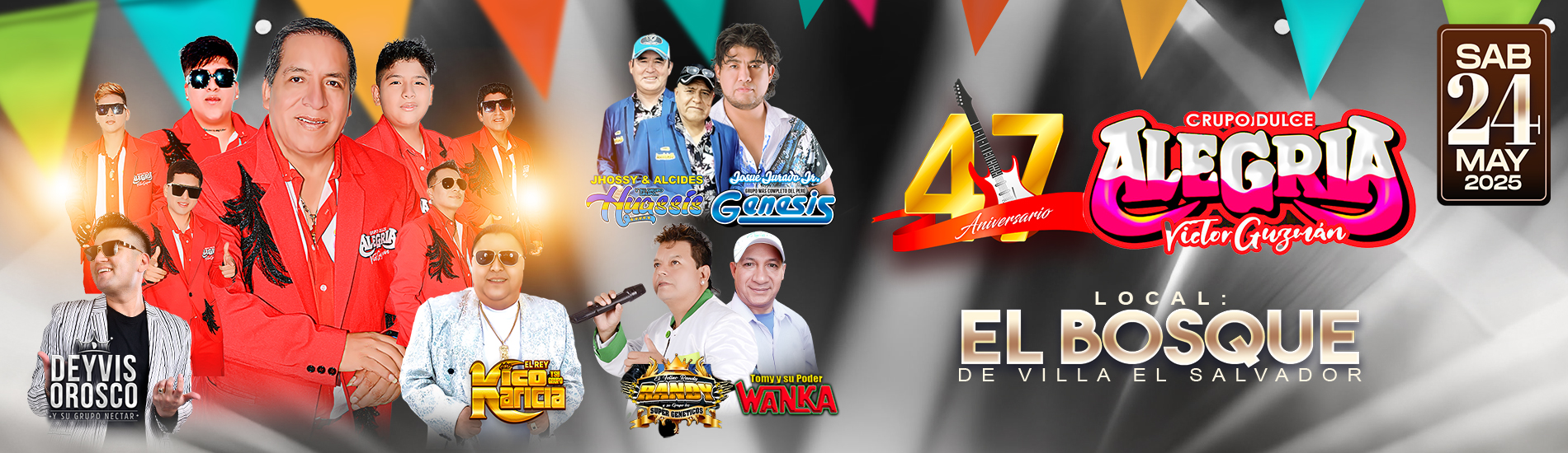 47° Aniversario del Grupo Dulce Alegria de Victor Guzmán con Deyvis Orosco, Vico Karicia y más en el Bosque de Villa Salvador