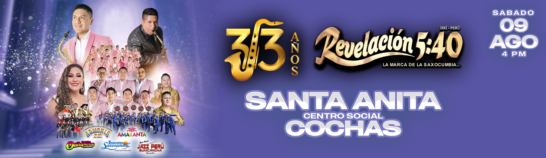 33 Años de Grandeza Musical: Revelación 5:40, Armonía 10 de Piura y más en el Centro Social Cochas