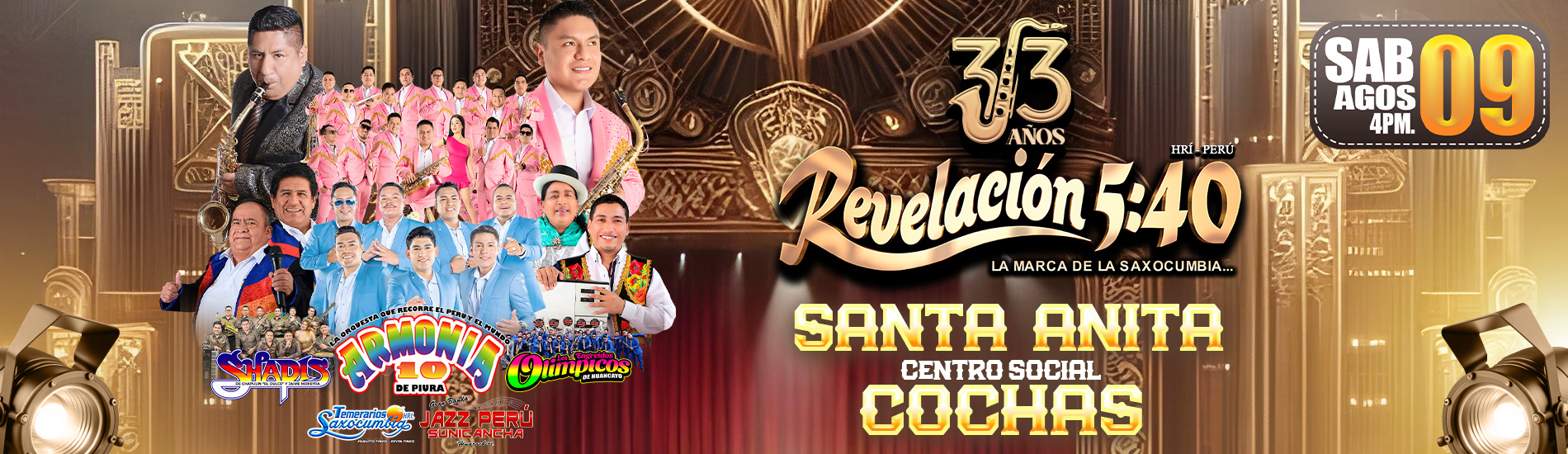 33 Años de Grandeza Musical: Revelación 5:40, Armonía 10 de Piura y más en el Centro Social Cochas