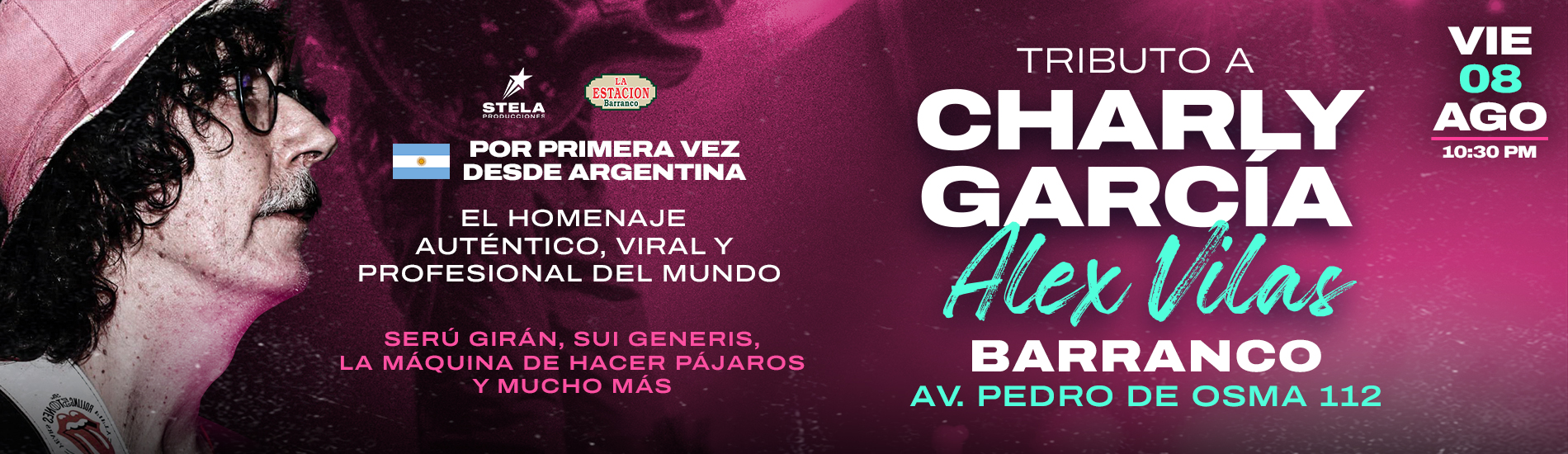 Tributo a Charly García Alex Vilas en Barranco