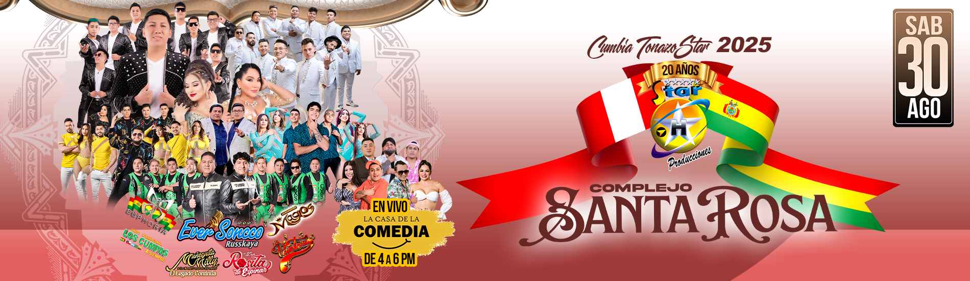 Cumbia Tonazo Star 2025 con Euphoria, Ever Soncco y más en el Complejo Santa Rosa