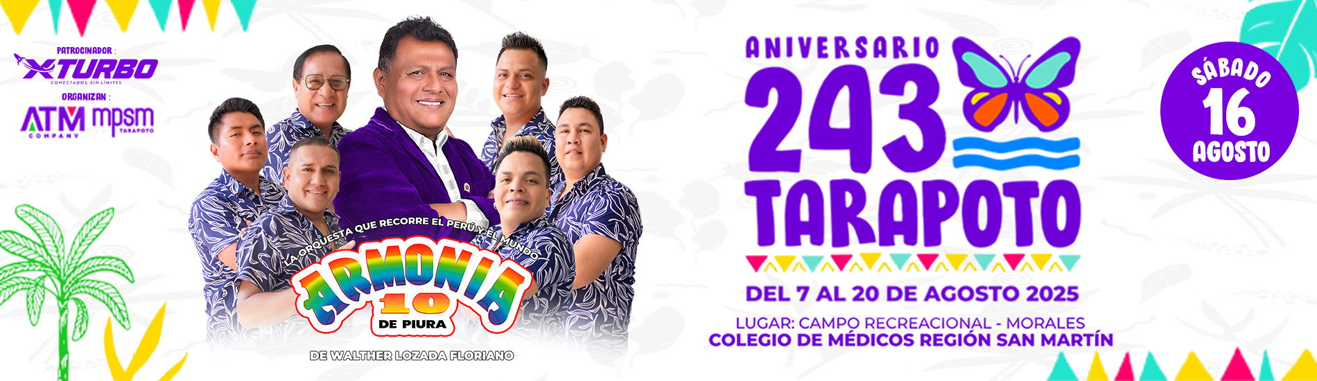 Armonía 10 Walther Lozado en el 243° Aniversario de Tarapoto