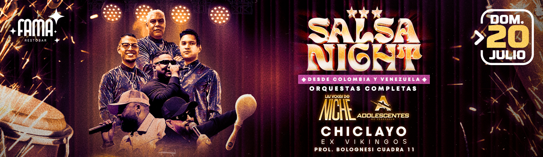 Salsa Night con Las Voces de Niche y Adolescentes en Chiclayo