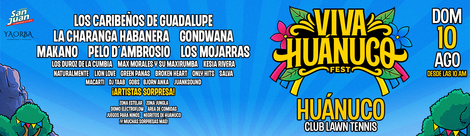 Viva Huánuco Fest 2025 con Los Caribeños de Guadalupe, Charanga Habanera, Pelo D´Ambrosio y más en Huánuco