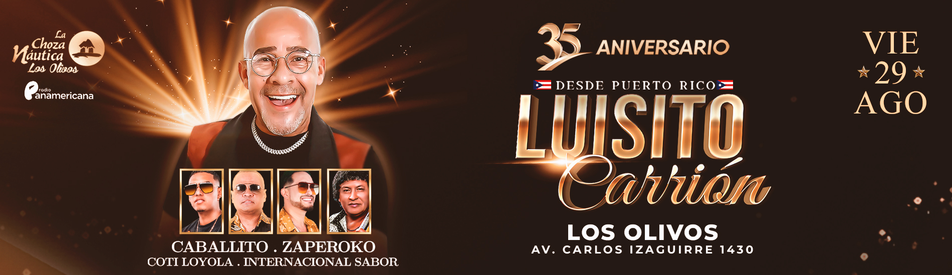 Luisito Carrión en el 35° Aniversario de La Choza Naútica de Los Olivos