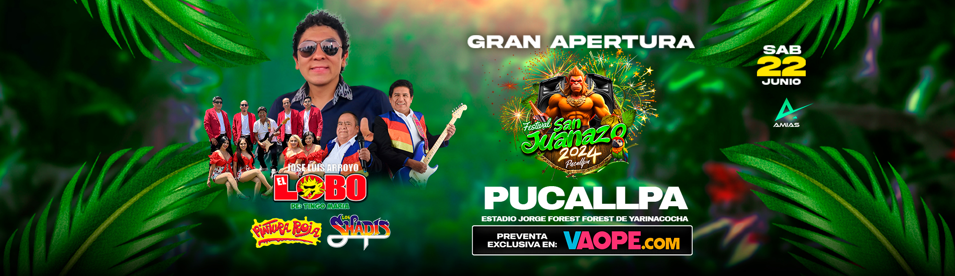 El Lobo, Pintura Roja y Los Shapis en Pucallpa en el Festival San Juanazo 2024