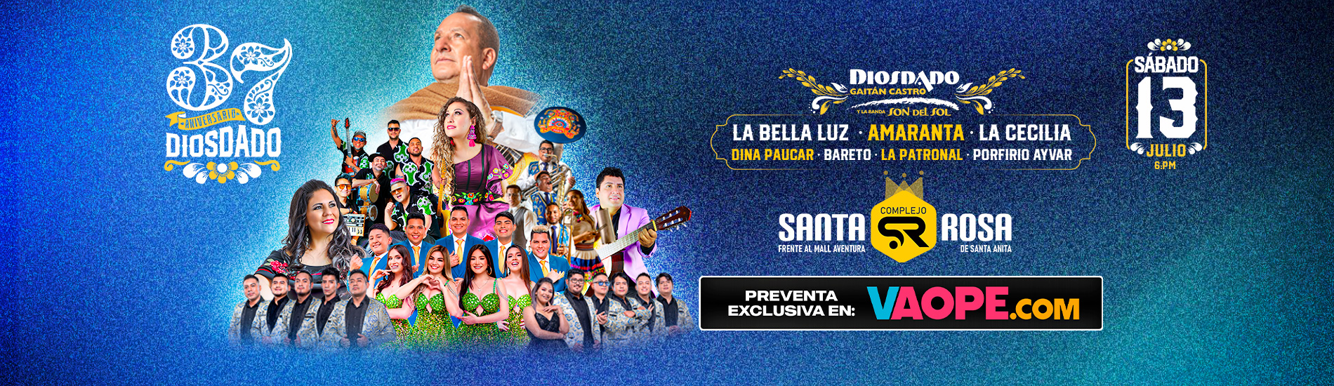 37 Aniversario de Diosdado Gaitán Castro con La Bella Luz, Amaranta, Dina Paucar y más artistas en el Complejo Santa Rosa