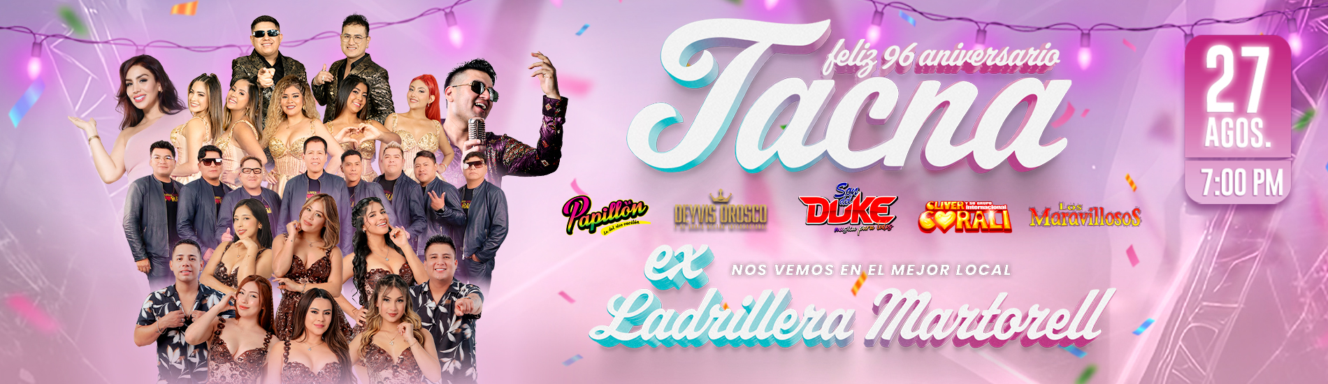 96° Aniversario de Tacna con Son del Duke, Papillón y más