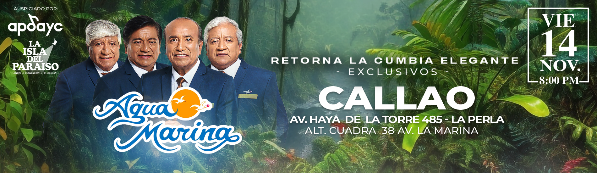 Retorna la cumbia elegante de Agua Marina a la Isla del Paraiso Callao