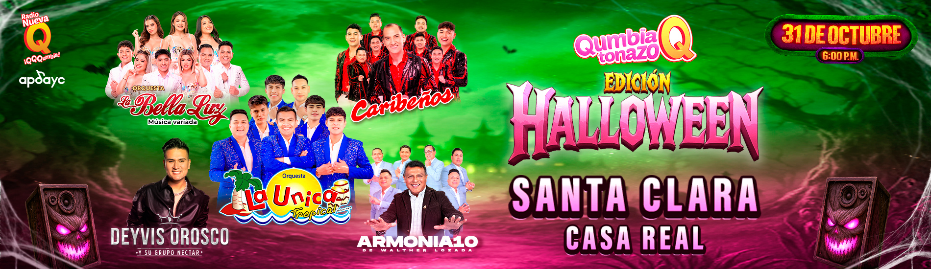 QumbiaTonazo edición Halloween con La Única Tropical, La Bella Luz y más en Casa Real Santa Clara
