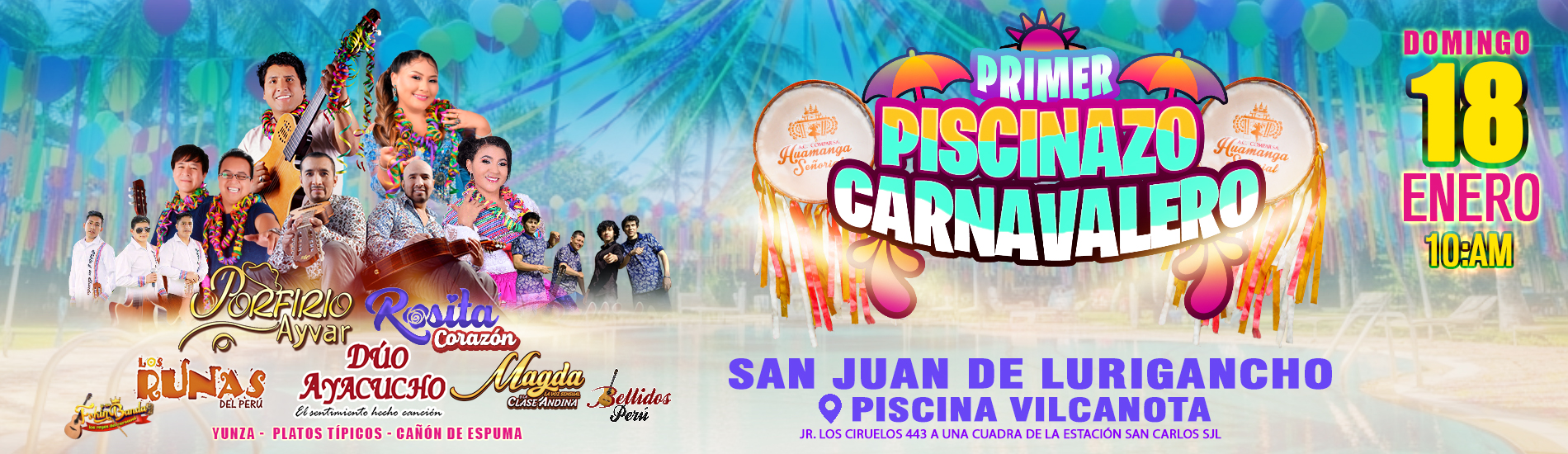 Primer Piscinazo Carnavalero en SJL