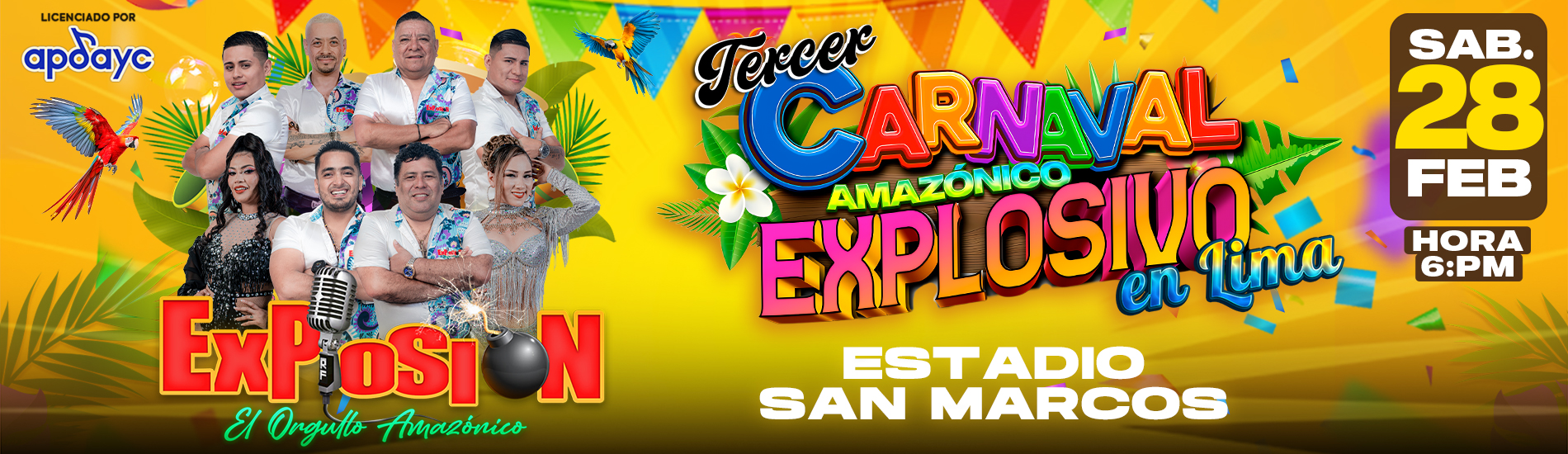 Tercer Carnaval Amazónico Explosivo con Explosión de Iquitos en Lima