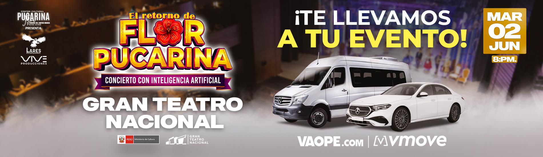 Traslados VAOPE.COM - Flor Pucarina Vuelve a los Escenarios en el Gran Teatro Nacional