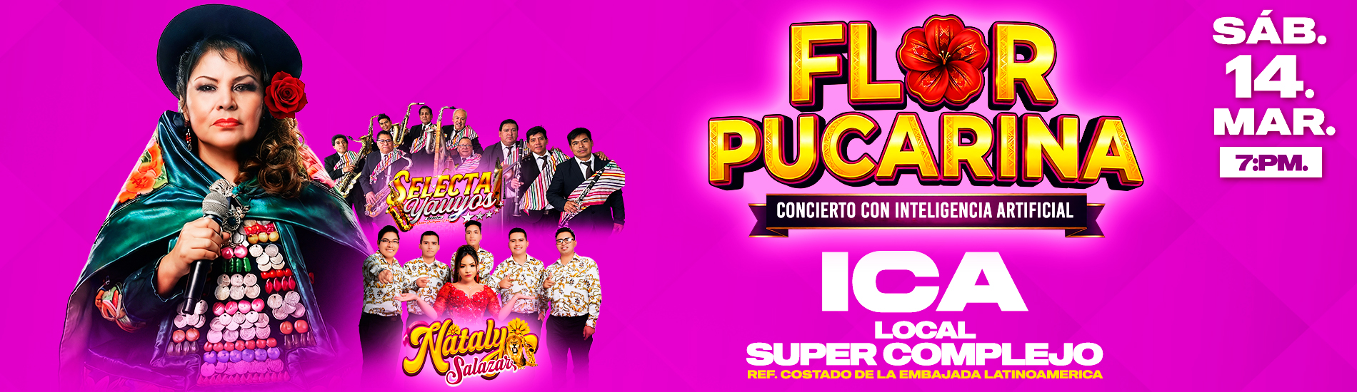 Flor Pucarina, Selecta Yauyos y Nataly Salazar en Ica