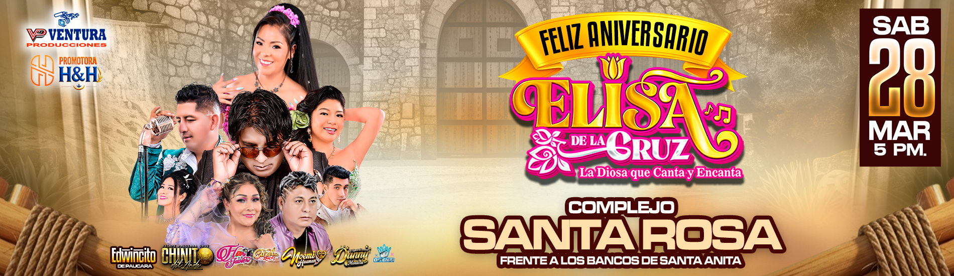 Gran Aniversario de Elisa de la Cruz en el Complejo Santa Rosa