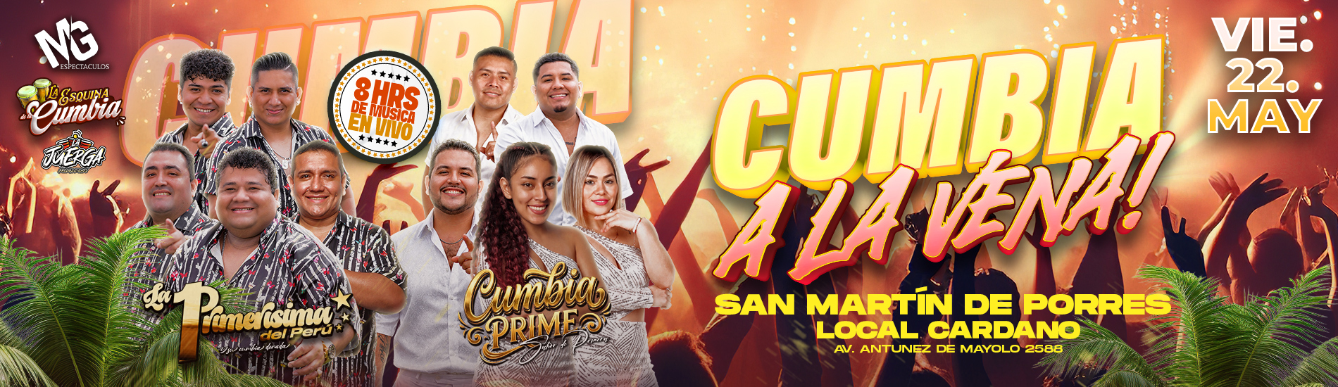 ¡Cumbia a la Vena! con La Primerísima del Perú y Cumbia Prime en Discoteca Cardano de SMP