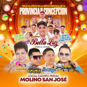 144° Años de la Provincia de Concepción con La Bella Luz, Flor Pileña, Oscar Manuel, Enlace y Russkaya en Molino San Jose