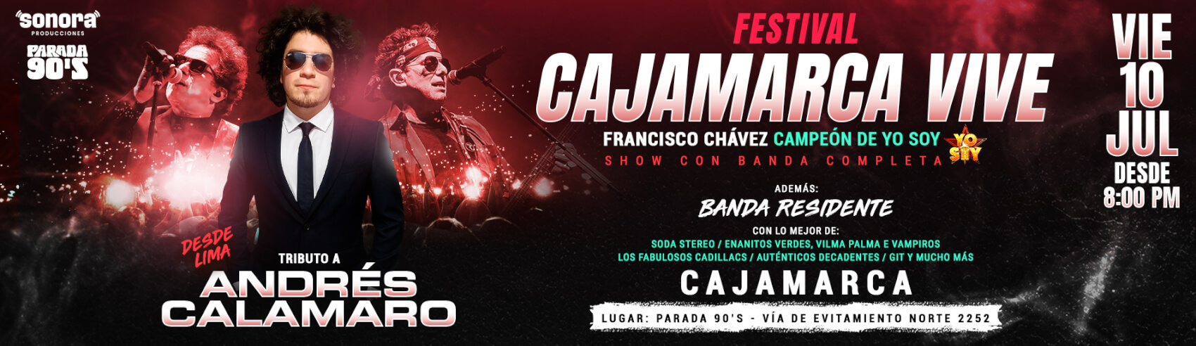 Festival Cajamarca Vive Tributo a Andrés Calamaro en Parada 90's