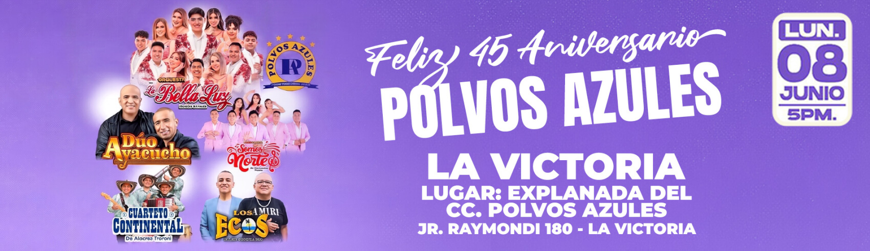 45° Aniversario de Polvos Azules con La Bella Luz, Los Ecos y más en la Victoria