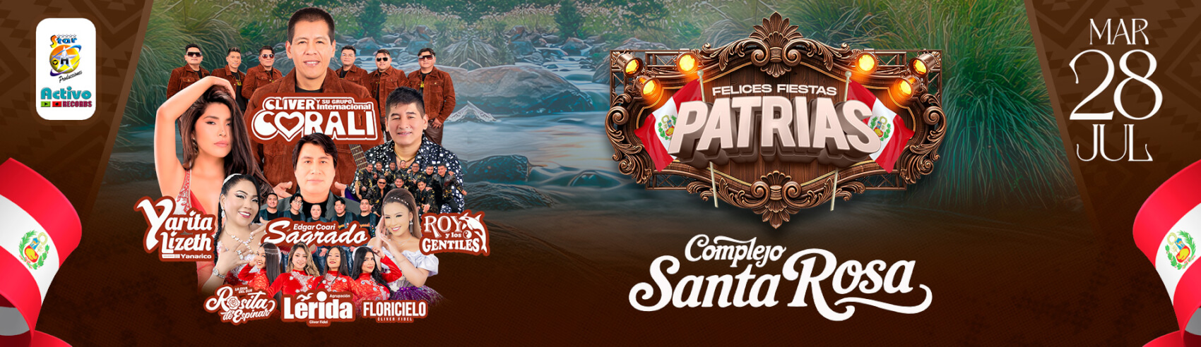 Fiestas Patrias a Lo Grande con Yarita Lizeth, Cliver y su Grupo Internacional Corali y más en el Complejo Santa Rosa