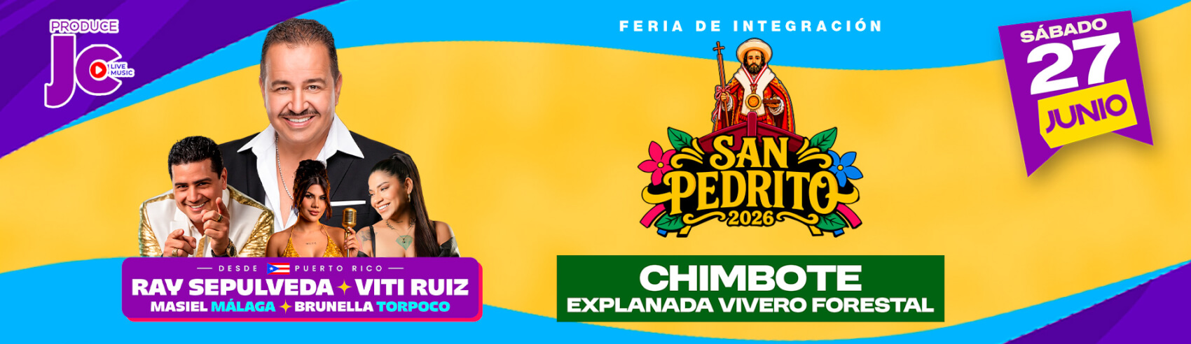 Ray Sepulveda, Viti Ruiz, Masiel Málaga y Brunella Torpoco en La Feria San Pedrito 2026