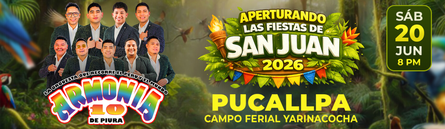 Fiestas de San Juan 2026 con Armonía 10 de Piura en Pucallpa