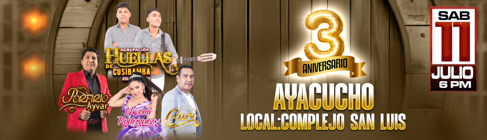 3° Aniversario de Agrupación Huellas de Cusibamba con Porfirio Ayvar, Noemi Rodriguez y más en Ayacucho
