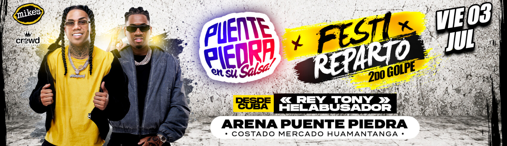 Festival de Reparto con Rey Tony Helabusador y más en Arena Puente Piedra