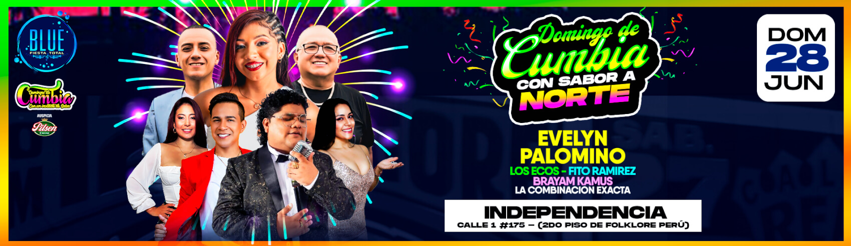 Domingo de Cumbia con Evelyn Palomino, Los Ecos y más en Blue Fiesta Total Independencia