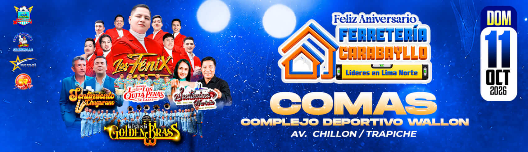 Gran Aniversario de Ferretería Carabayllo con Los Fénix y más en Comas