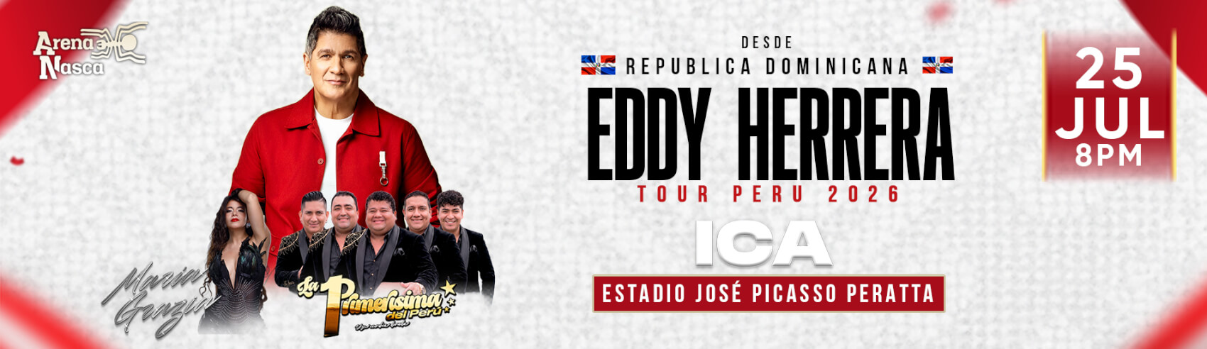 Gran Concierto de Eddy Herrera, La Primerísima del Perú y más en Ica