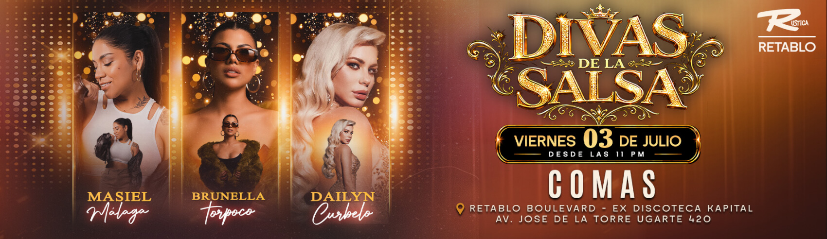 Divas de la Salsa: Masiel Málaga, Brunella Torpoco y Dailyn Curbelo en Rustica Retablo