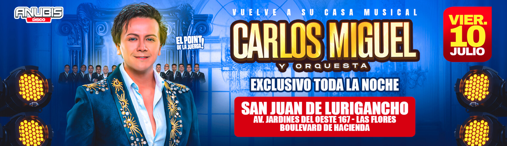 Carlos Miguel y Orquesta en Discoteca Anubis de SJL