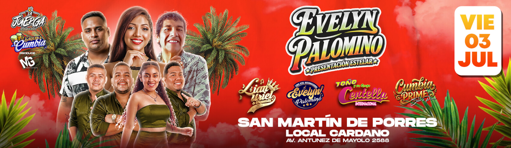 Noche de Cumbia con Evelyn Palomino y más en Discoteca Cardano en SMP