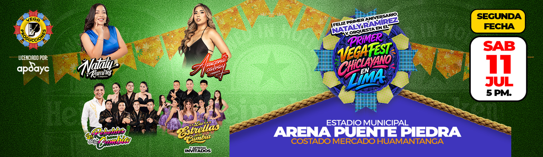Segunda Fecha - Vegafest Chiclayano con Nataly Ramírez, Azucena Calvay y más en Lima