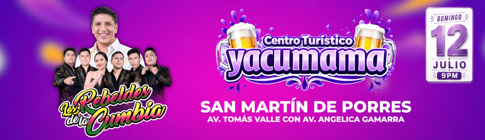 Los Rebeldes de la Cumbia llegan al Centro Turístico Yacumama