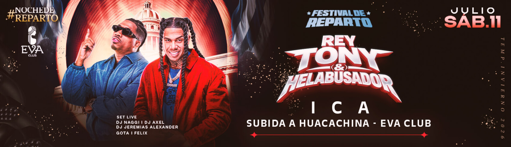 Festival de Reparto: Rey Tony &amp; Helabusador en Eva Club de Ica