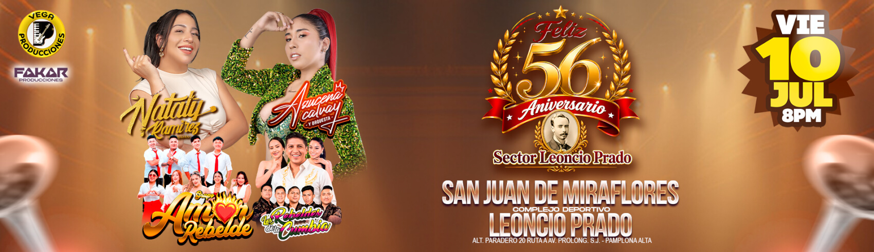 Nathaly Ramirez, Azucena Calvay, Amor Rebelde y Los Rebeldes de la Cumbia en el 56° Aniversario del Sector Leoncio Prado en SJM