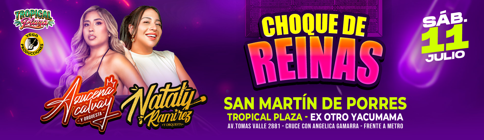 Choque de Reinas con Nataly Ramírez y Azucena Calvay en Tropical Plaza SMP