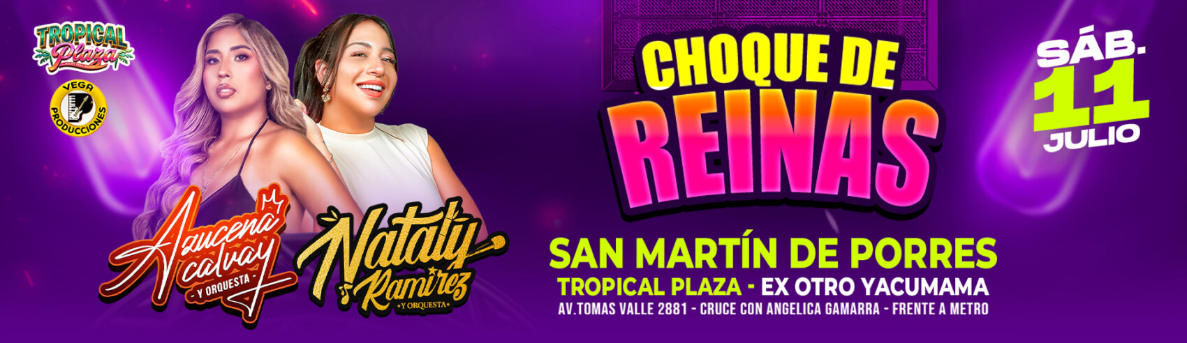 Choque de Reinas con Nataly Ramírez y Azucena Calvay en Tropical Plaza SMP