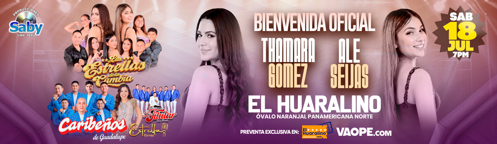 Bienvenida Oficial Thamara Gomez y Ale Seijas a Las Estrellas de la Cumbia en El Huaralino