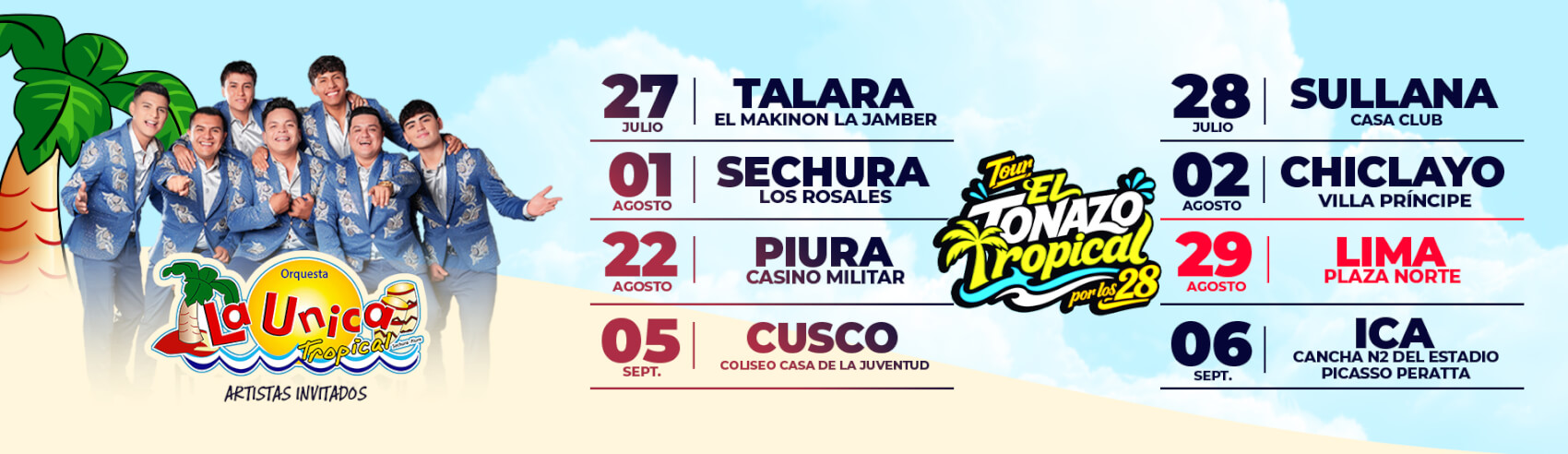 Tour el Tonazo Tropical por los 28